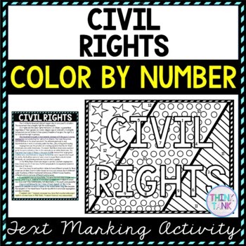 Civil rights Color by number Activity picture