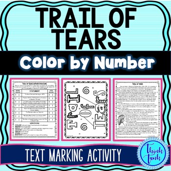 Trail of Tears Color by Number picture