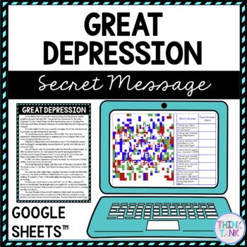 Great Depression Secret Message Activity for Google Sheets™