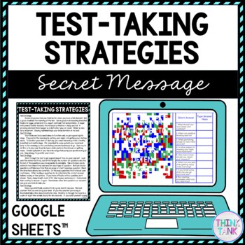Test-Taking Strategies Secret Message Activity for Google Sheets™