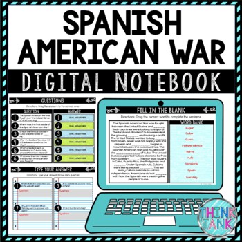 Spanish American War DIGITAL Interactive Notebook | Choice Board