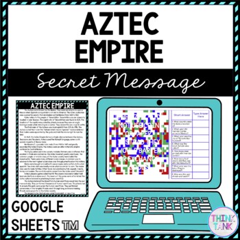 Aztec Empire Secret Message Activity for Google Sheets™ I Distance Learning pic