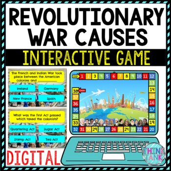 Revolutionary War Causes Review Game Board | Digital | Google Slides
