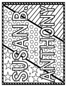 Susan B. Anthony Color by Number, Reading Passage and Text Marking