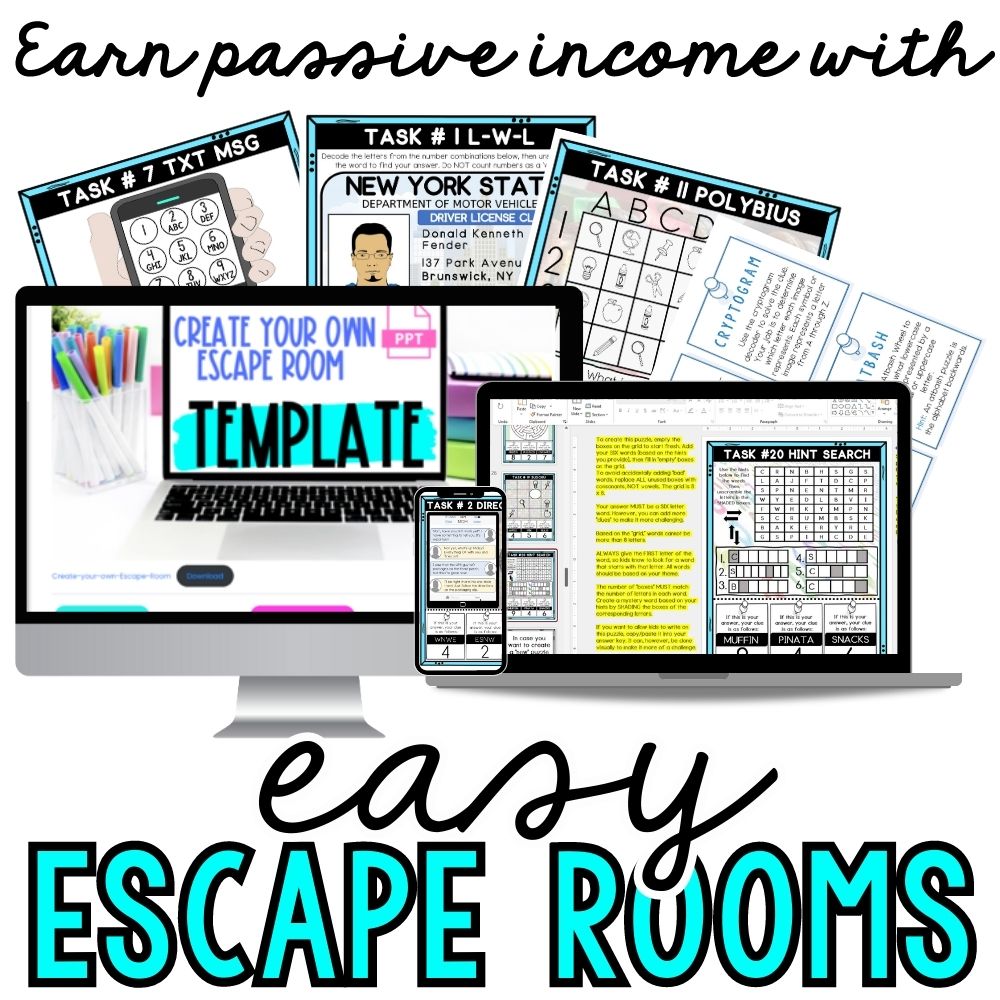 Escape room templates for printable games