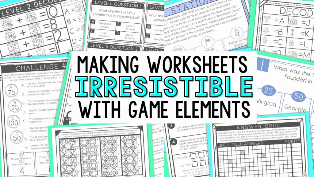 How to gamify your lesson plans and worksheets