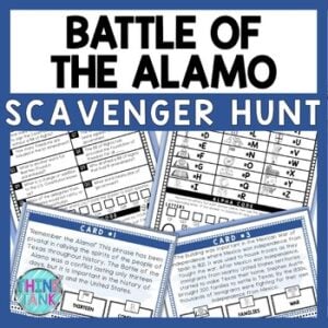 Battle of the Alamo Scavenger Hunt - Reading Comprehension Activity ...