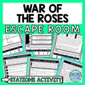 War of the Roses Escape Room Stations - Reading Comprehension Activity ...